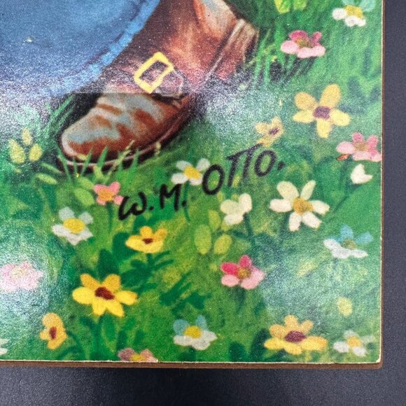 Vintage Wall Hanging 1970s Flower Power Hippie Kids Daisy Wm Otto Plaque Kitschy - Picture 5 of 9